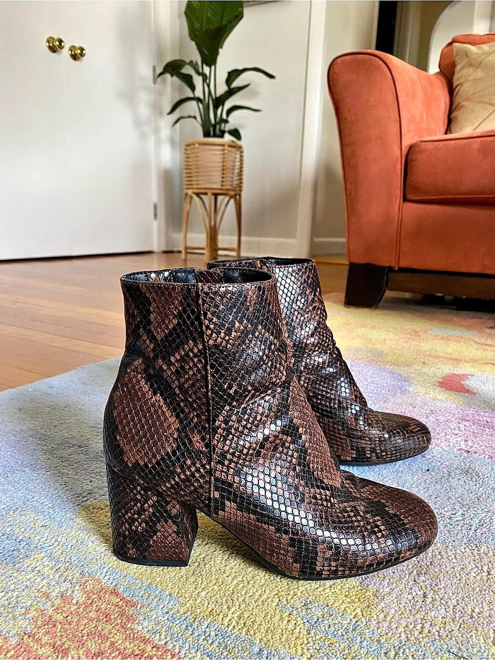 Universal Thread Alligator Print Ankle Boots